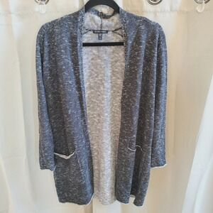 Eileen Fisher Womens Cardigan Small Gray Organic Linen Cotton Lagenlook 161816x